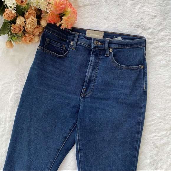Everlane High Rise Dark Wash Classic Skinny Jeans - Picture 3 of 7
